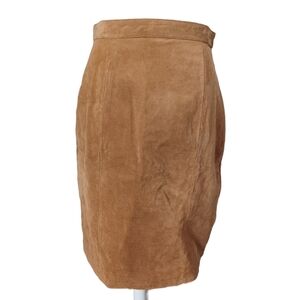 CAYENNE VINTAGE 90'S SUEDE LEATHER PENCIL SKIRT SIZE 12